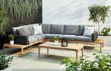 CANVAS Edenvale Aluminum Frame & Wicker Faux Wood Finish Outdoor/Patio Sectional Set, 4-pc image 6