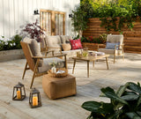 CANVAS Elmvale Outdoor Patio Conversation Set with Rattan Back and Tufted Cushions, Tan, 4-pc image 8