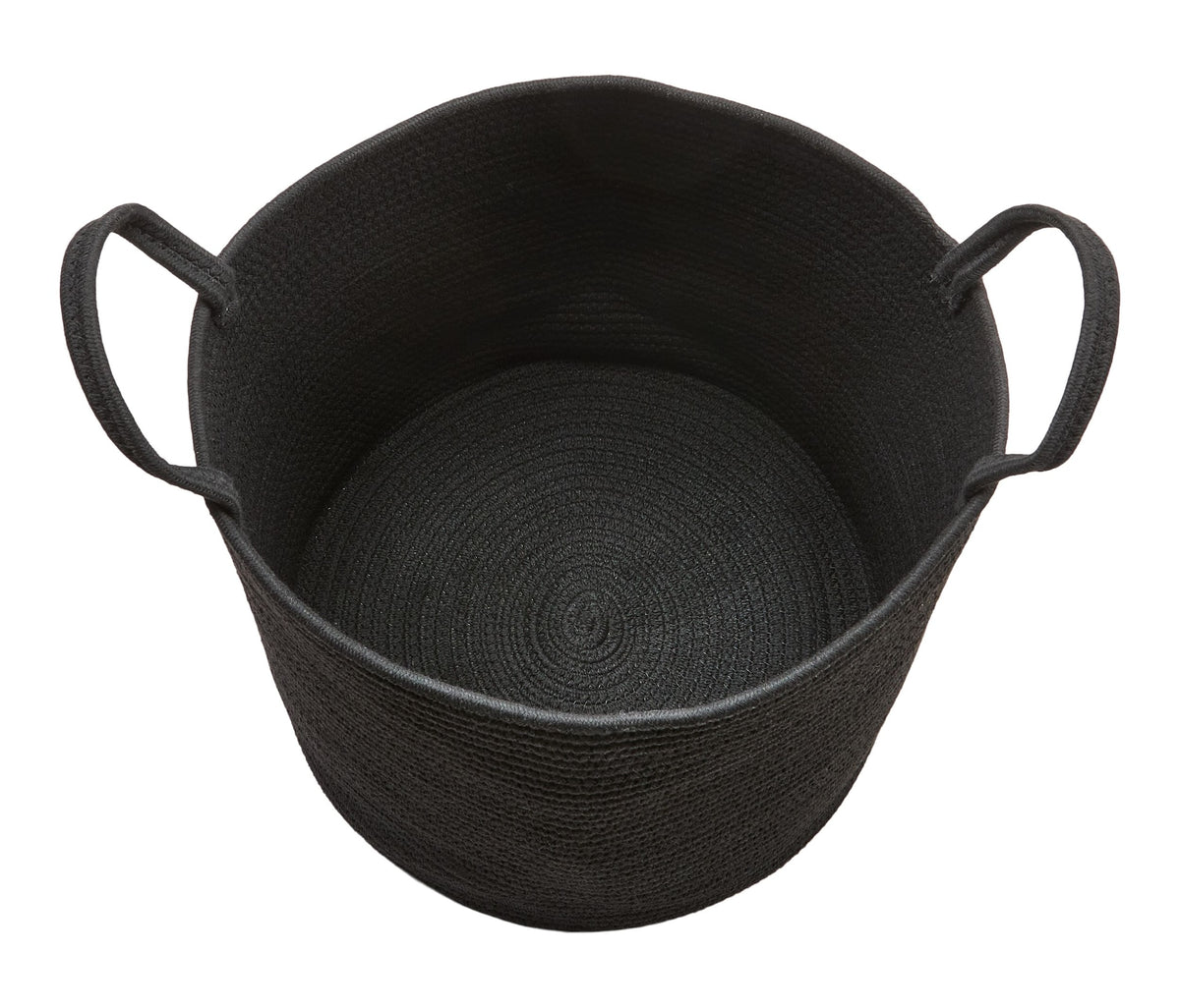 Canvas Finn Woven Cotton Rope Storage Basket, Black