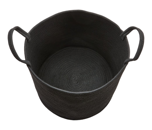 Canvas Finn Woven Cotton Rope Storage Basket, Black