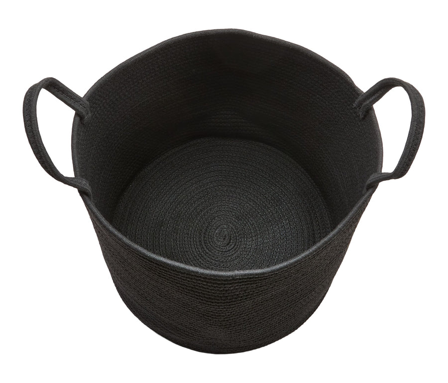 Canvas Finn Woven Cotton Rope Storage Basket, Black
