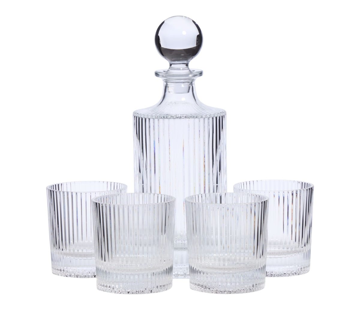 CANVAS Fluted Decanter & Glasses Set, 5-pc