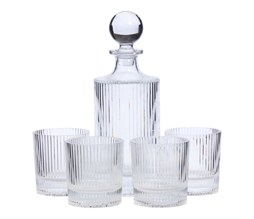 CANVAS Fluted Decanter & Glasses Set, 5-pc