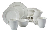 CANVAS Gablehurst Stoneware Dinnerware Set with Mugs, Serves 4, 16-pc, Cream Reactive Glaze