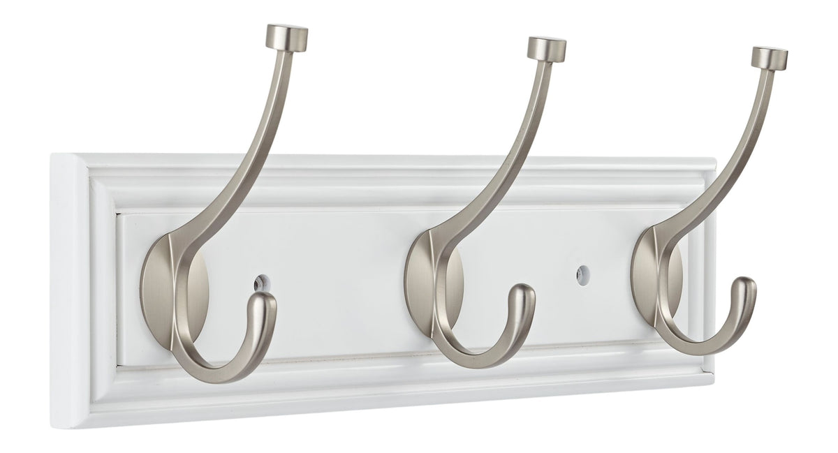 CANVAS Galena Stainless Steel 3-Hook Rail, White, 16-in