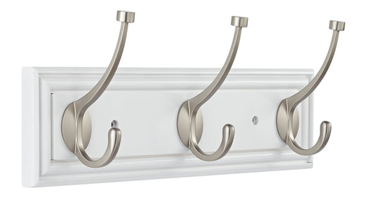 CANVAS Galena Stainless Steel 3-Hook Rail, White, 16-in