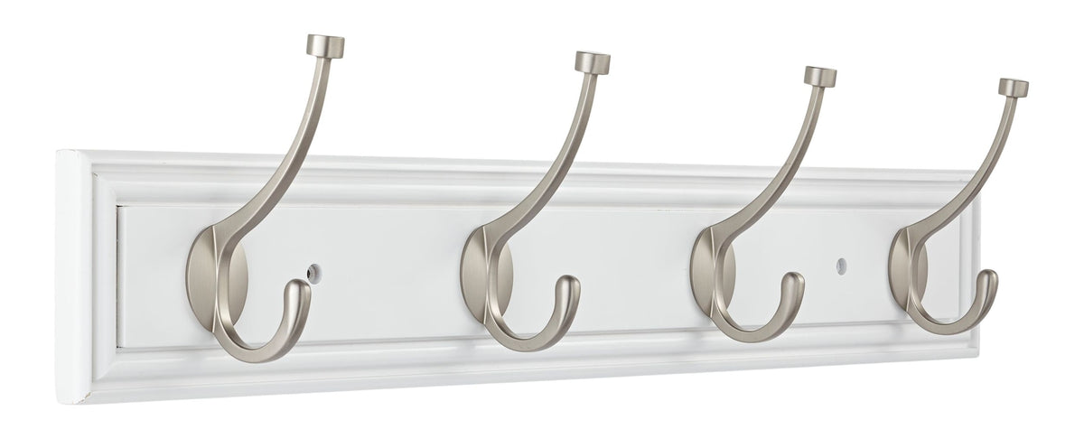 CANVAS Galena Stainless Steel 4-Hook Pill Top Rail, White/Silver, 27-in