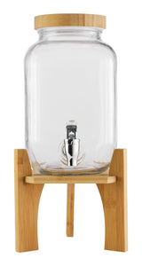 CANVAS Glass Drink Dispenser, 4-L, with Bamboo Stand & Lid image 2