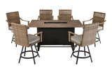 CANVAS Granville Fire Outdoor Dining Set with Water/Stain/Fade-Resistant Cushions, 7-pc