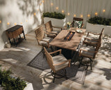 CANVAS Granville Fire Outdoor Dining Set with Water/Stain/Fade-Resistant Cushions, 7-pc image 4