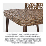 CANVAS Grayling Wicker Outdoor Patio Chat Set with Padded Cushions, Brown, 3-pc image 3