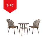 CANVAS Grayling Wicker Outdoor Patio Chat Set with Padded Cushions, Brown, 3-pc image 4