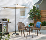 CANVAS Grayling Wicker Outdoor Patio Chat Set with Padded Cushions, Brown, 3-pc image 6