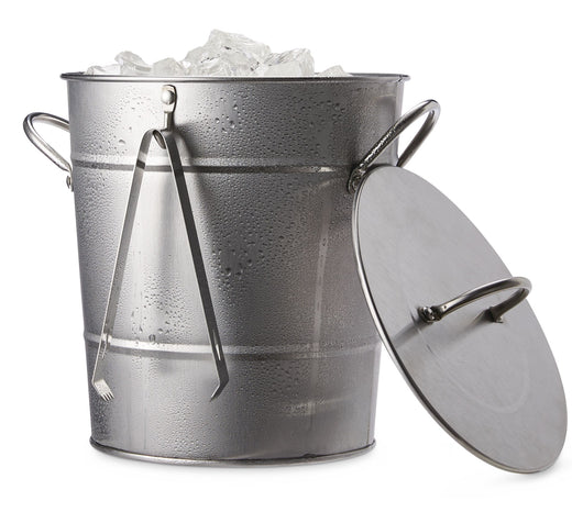 CANVAS Ice Bucket and Scoop, Stainless Steel with Insulated Liner, Silver, 9.06-in