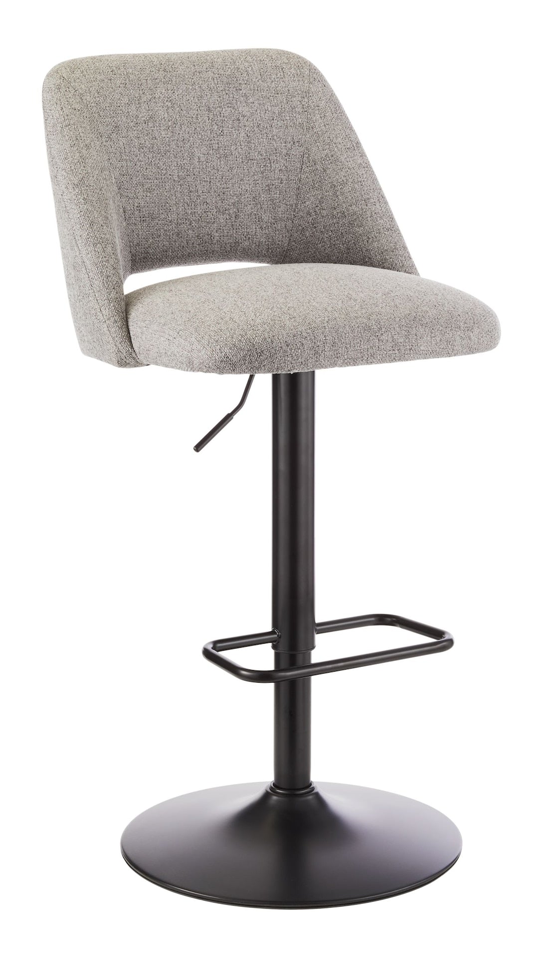 Canvas Inaya Adjustable Height Gas Lift Swivel Bar Stool, Grey