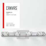 CANVAS Isabella 4-Light Crystal Design LED Vanity Light Fixture, Chrome image 4