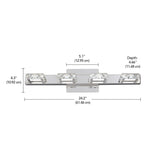 CANVAS Isabella 4-Light Crystal Design LED Vanity Light Fixture, Chrome image 6
