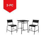 CANVAS Kensington Outdoor Patio High Dining Set with Stone Table Top, Black, 3-pc image 6