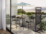CANVAS Kensington Outdoor Patio High Dining Set with Stone Table Top, Black, 3-pc image 8