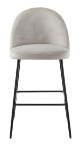 Canvas Koen Bar Elegant Counter Stool with Footrest, Grey image 2