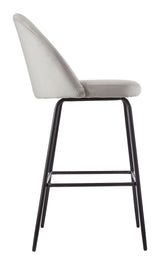 Canvas Koen Bar Elegant Counter Stool with Footrest, Grey image 3