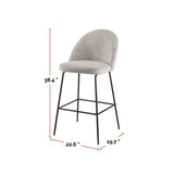Canvas Koen Bar Elegant Counter Stool with Footrest, Grey image 6