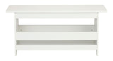 Canvas Kya Wooden Entryway Bench with Storage Rack, White