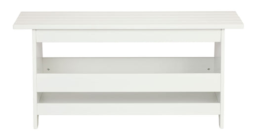 Canvas Kya Wooden Entryway Bench with Storage Rack, White