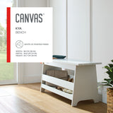 Canvas Kya Wooden Entryway Bench with Storage Rack, White image 4