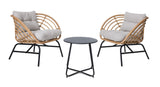 CANVAS Leslieville Outdoor Patio Chat Set with Tufted Cushions, Brown, 3-pc