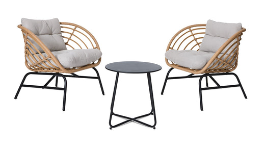 CANVAS Leslieville Outdoor Patio Chat Set with Tufted Cushions, Brown, 3-pc
