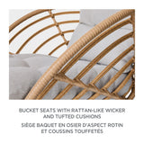 CANVAS Leslieville Outdoor Patio Chat Set with Tufted Cushions, Brown, 3-pc image 4