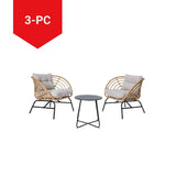 CANVAS Leslieville Outdoor Patio Chat Set with Tufted Cushions, Brown, 3-pc image 5