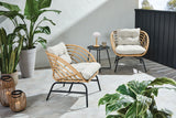 CANVAS Leslieville Outdoor Patio Chat Set with Tufted Cushions, Brown, 3-pc image 8
