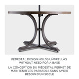 CANVAS Lorette Outdoor Patio Round Dining Set with Wicker Chairs and Built-in Umbrella Pedestal, Brown, 5-pc image 3