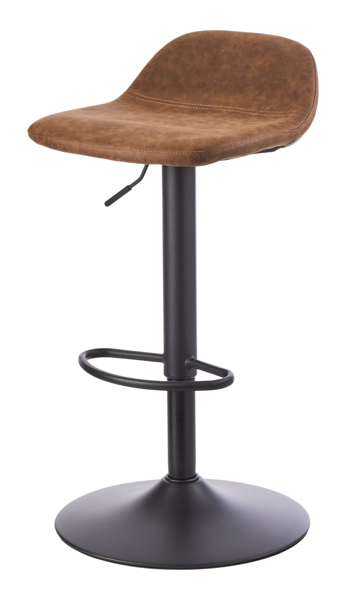 Canvas Luis Adjustable Height Gas Lift Swivel Bar Stool, Brown
