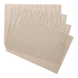 CANVAS Lurex Rectangle Textilene Woven Placemat, Prosecco, 13-in x 18-in, 4-pk