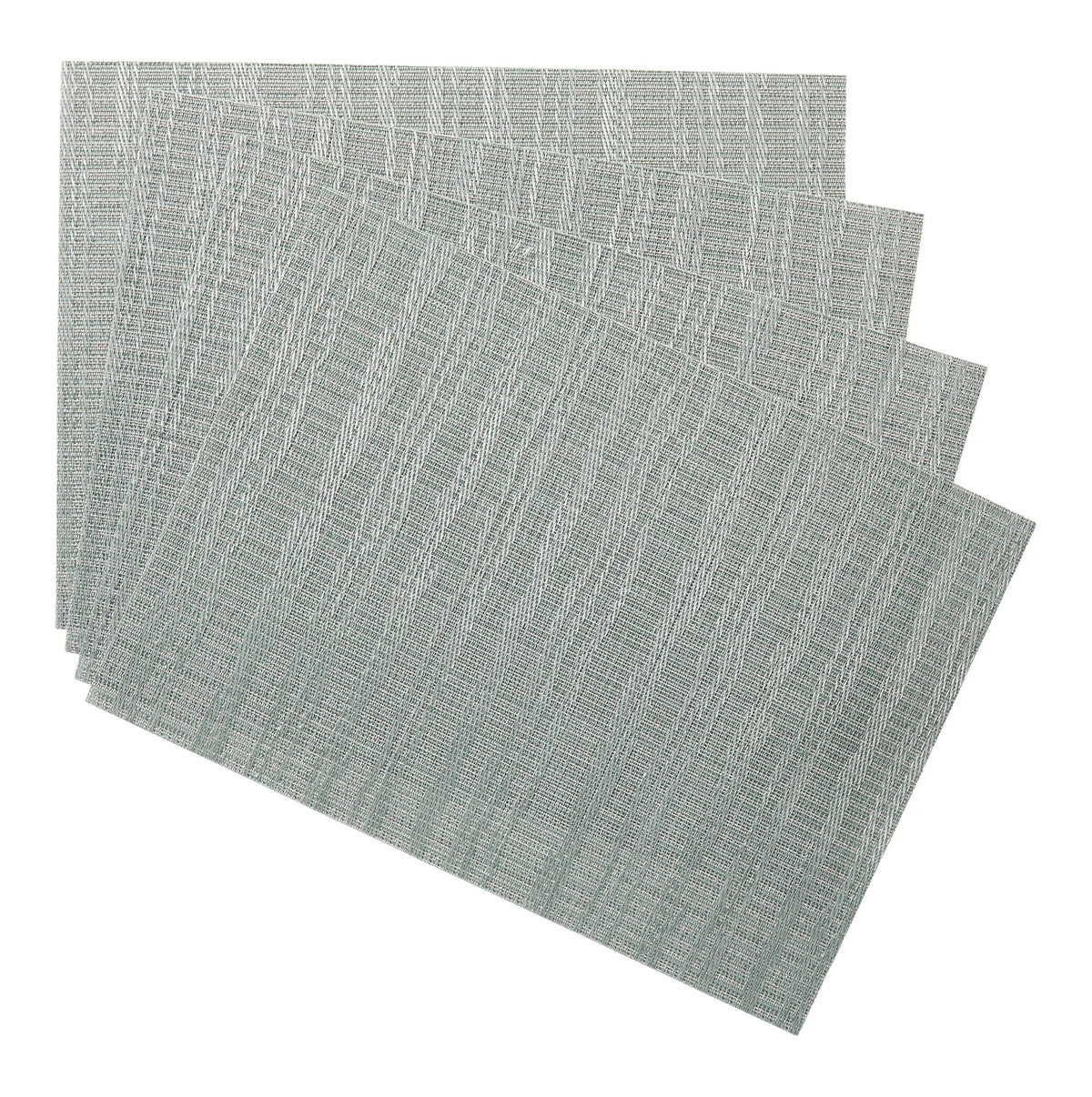 CANVAS Lurex Rectangle Textilene Woven Placemat, Sage, 13-in x 18-in, 4-pk
