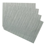 CANVAS Lurex Rectangle Textilene Woven Placemat, Sage, 13-in x 18-in, 4-pk