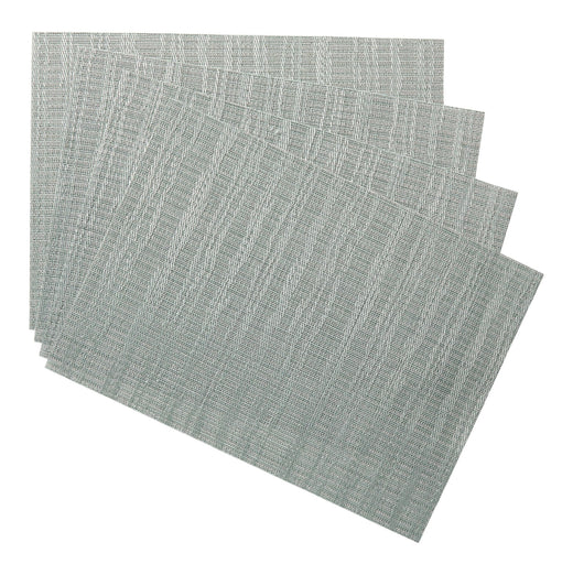 CANVAS Lurex Rectangle Textilene Woven Placemat, Sage, 13-in x 18-in, 4-pk