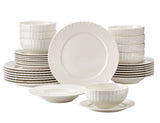 CANVAS Milliken Embossed Stoneware Dinnerware Set, Serves 8, 32-pc, White