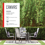 CANVAS Minden Steel Outdoor Patio Dining Set with Glass Top Table, Grey, 5-pc image 4