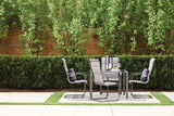 CANVAS Minden Steel Outdoor Patio Dining Set with Glass Top Table, Grey, 5-pc image 8