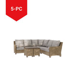 CANVAS Moraine All-Weather Wicker Outdoor/Patio Sectional Set, UV-Resistant Cushions, 5-pc image 5