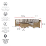 CANVAS Moraine All-Weather Wicker Outdoor/Patio Sectional Set, UV-Resistant Cushions, 5-pc image 7