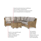 CANVAS Moraine All-Weather Wicker Outdoor/Patio Sectional Set, UV-Resistant Cushions, 5-pc image 8