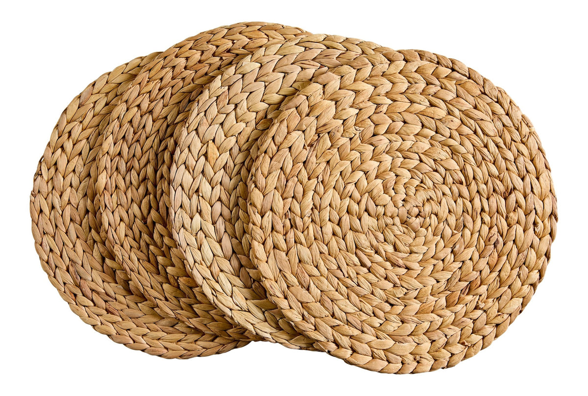 CANVAS Natural Round Paper Placemat/Charger, Beige, 4-pk