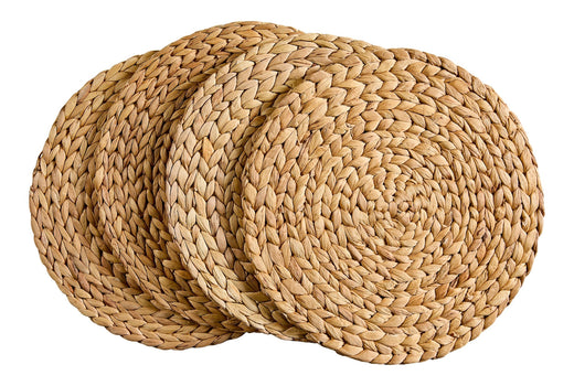 CANVAS Natural Round Paper Placemat/Charger, Beige, 4-pk