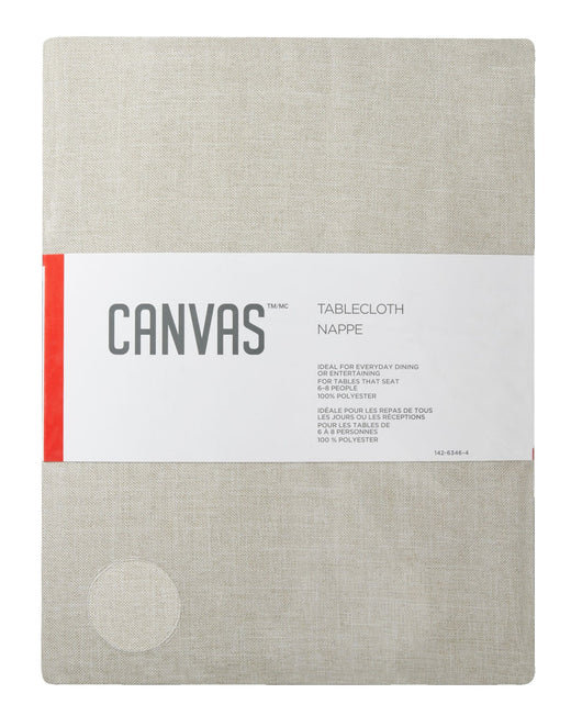 CANVAS Oatmeal Table Cloth, 60 x 84-in