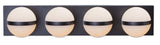 Canvas Orion 4-Light Vanity with Acrylic Glass, Black, 25-in